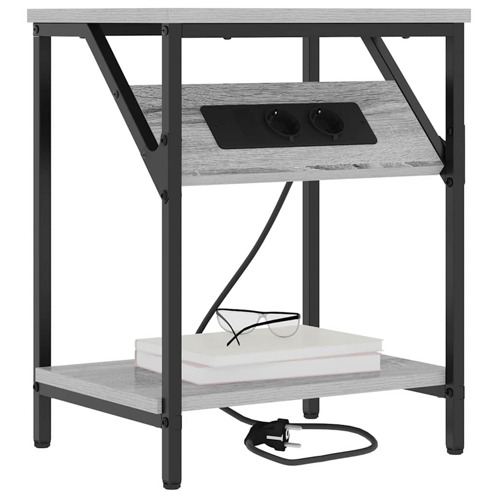 vidaXL Nachttisch Graues Sonoma 38 x 30 x 48 cm Holzwerkstoff