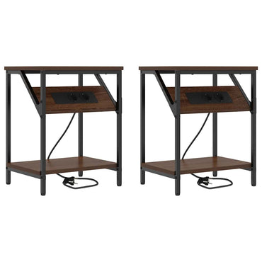 vidaXL Table de chevet 2 pcs Aspect chêne marron 38 x 30 x 48 cm