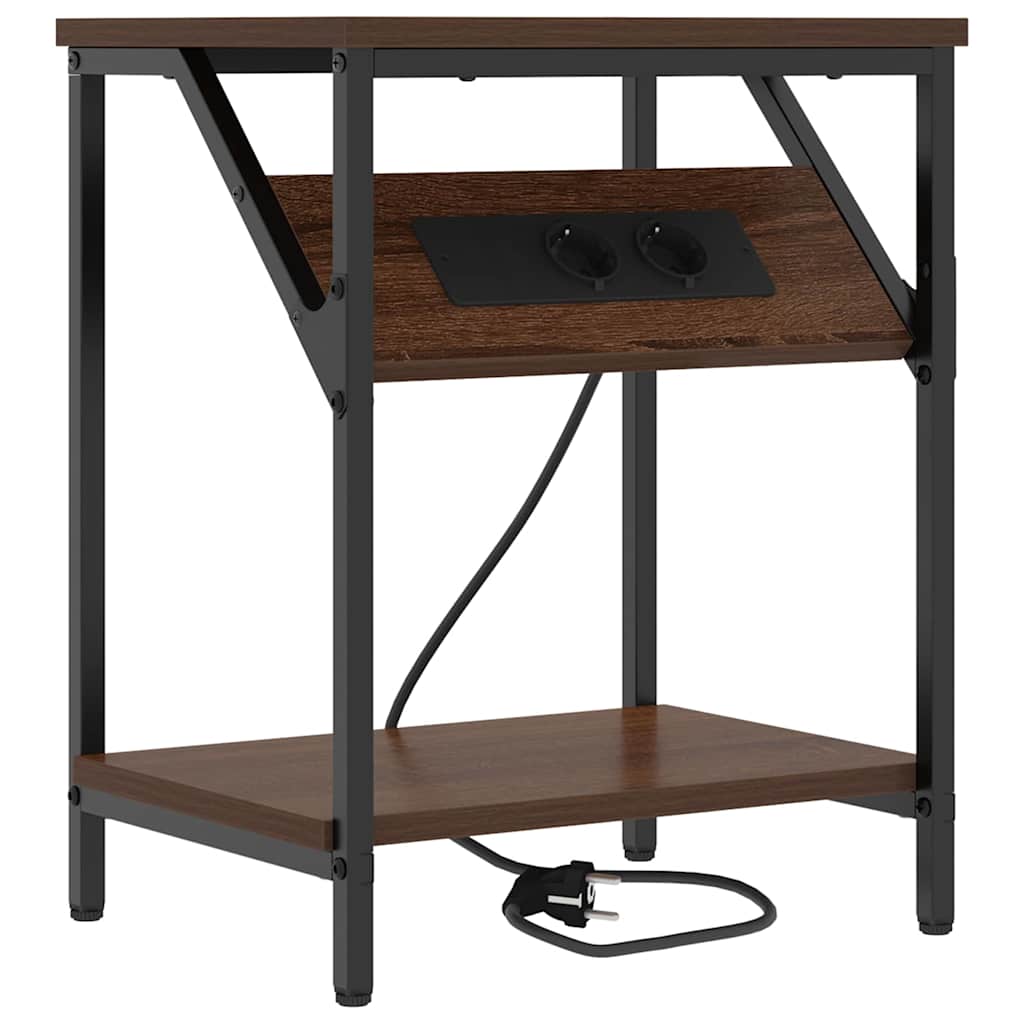 vidaXL Nachttisch 2 pcs Braun Eichen-Optik 38 x 30 x 48 cm