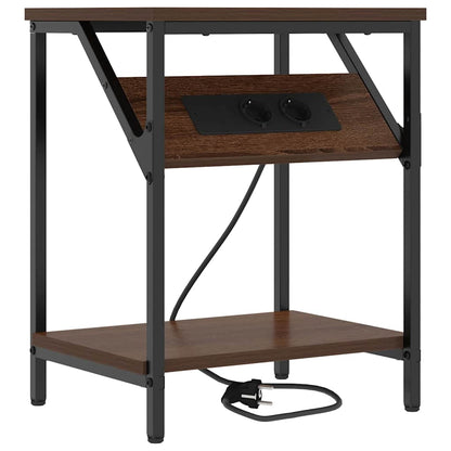 vidaXL Nachttisch 2 pcs Braun Eichen-Optik 38 x 30 x 48 cm