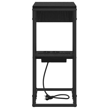 vidaXL Table de chevet Noir aspect chêne 41,5 x 26 x 60,5 cm