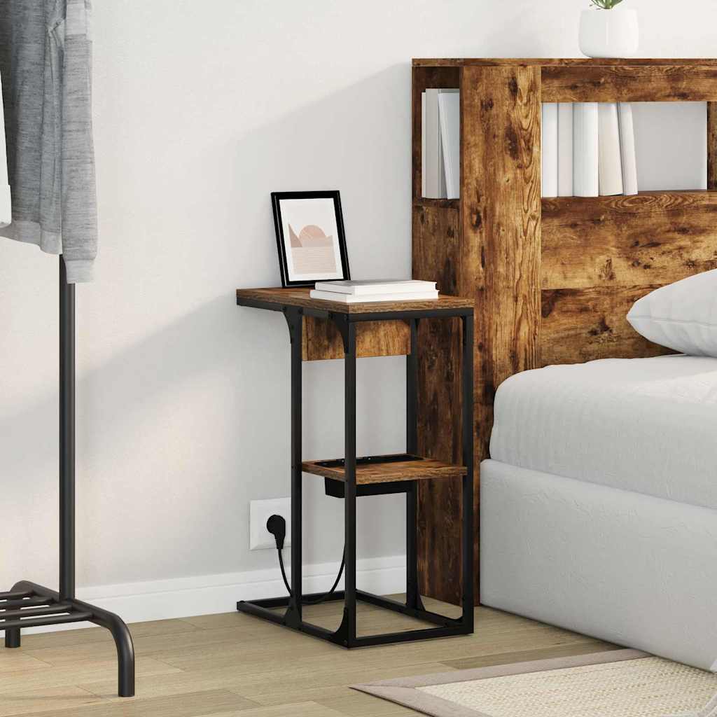 vidaXL Nachttisch Geräucherte Eiche 41,5 x 26 x 60,5 cm Holzwerkstoff
