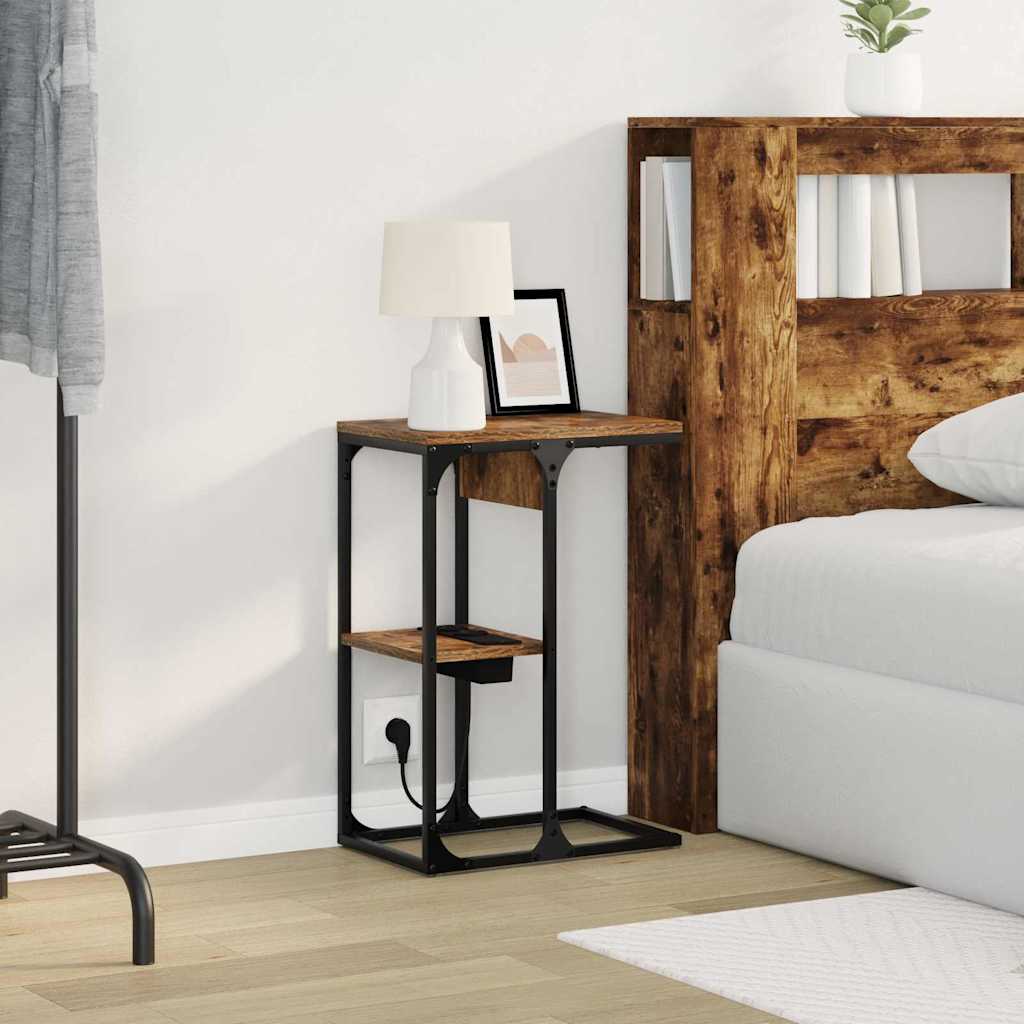 vidaXL Nachttisch Geräucherte Eiche 41,5 x 26 x 60,5 cm Holzwerkstoff