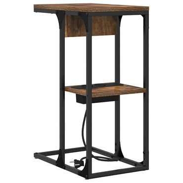 vidaXL Table de chevet chêne fumé 41,5 x 26 x 60,5 cm bois d'ingénierie