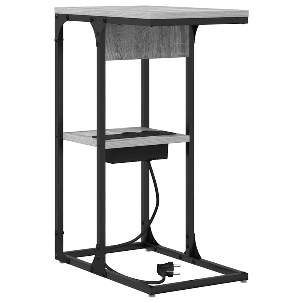 vidaXL Table de chevet gris Sonoma 41,5 x 26 x 60,5 cm bois d'ingénierie