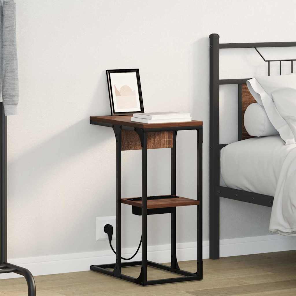 vidaXL Table de chevet aspect chêne marron 41,5 x 26 x 60,5 cm bois d'ingénierie