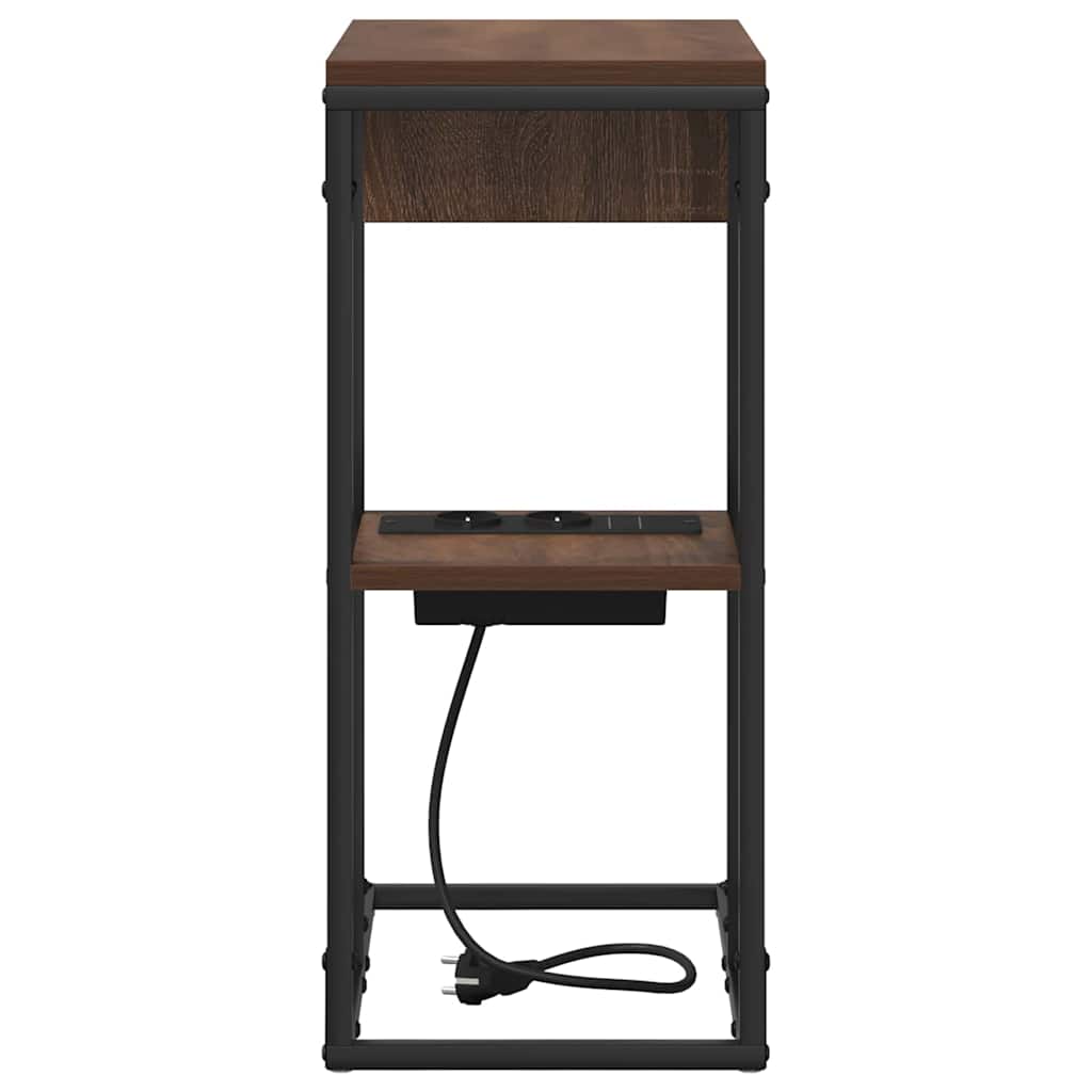 vidaXL Table de chevet aspect chêne marron 41,5 x 26 x 60,5 cm bois d'ingénierie