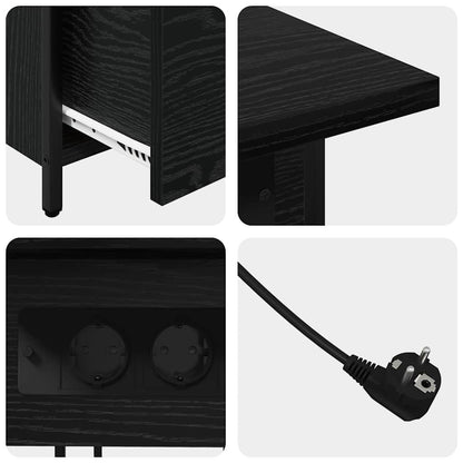 vidaXL Nachttisch Schwarz Eichen-Optik 60 x 30 x 61 cm Holzwerkstoff