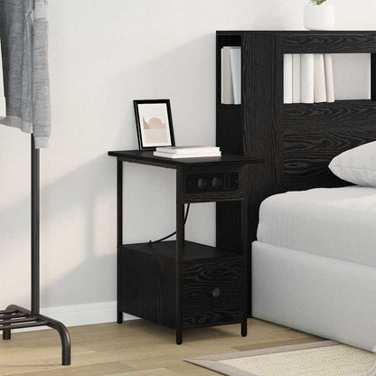 vidaXL Nachttisch Schwarz Eichen-Optik 60 x 30 x 61 cm Holzwerkstoff