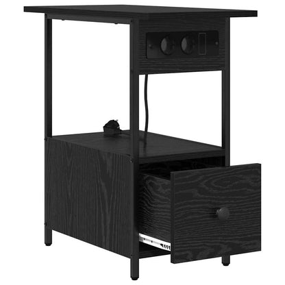 vidaXL Nachttisch Schwarz Eichen-Optik 60 x 30 x 61 cm Holzwerkstoff