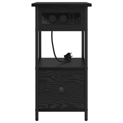 vidaXL Nachttisch Schwarz Eichen-Optik 60 x 30 x 61 cm Holzwerkstoff