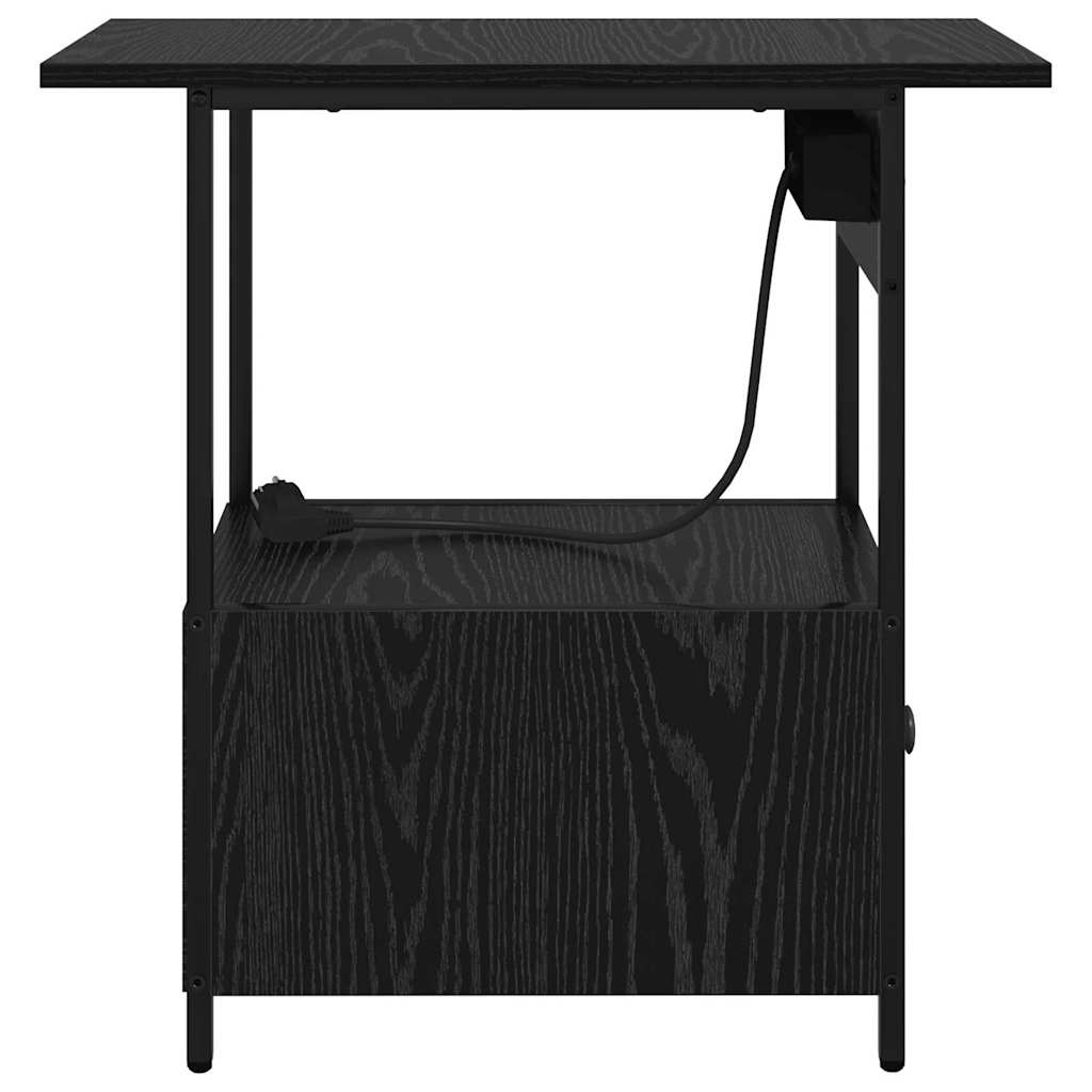 vidaXL Nachttisch Schwarz Eichen-Optik 60 x 30 x 61 cm Holzwerkstoff