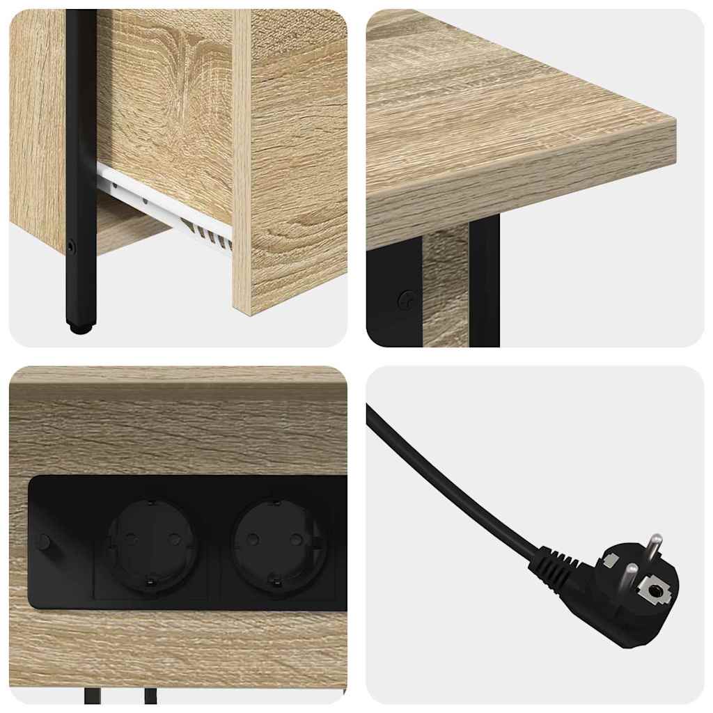 vidaXL Nachttisch Sonoma-Eiche 60 x 30 x 61 cm Holzwerkstoff
