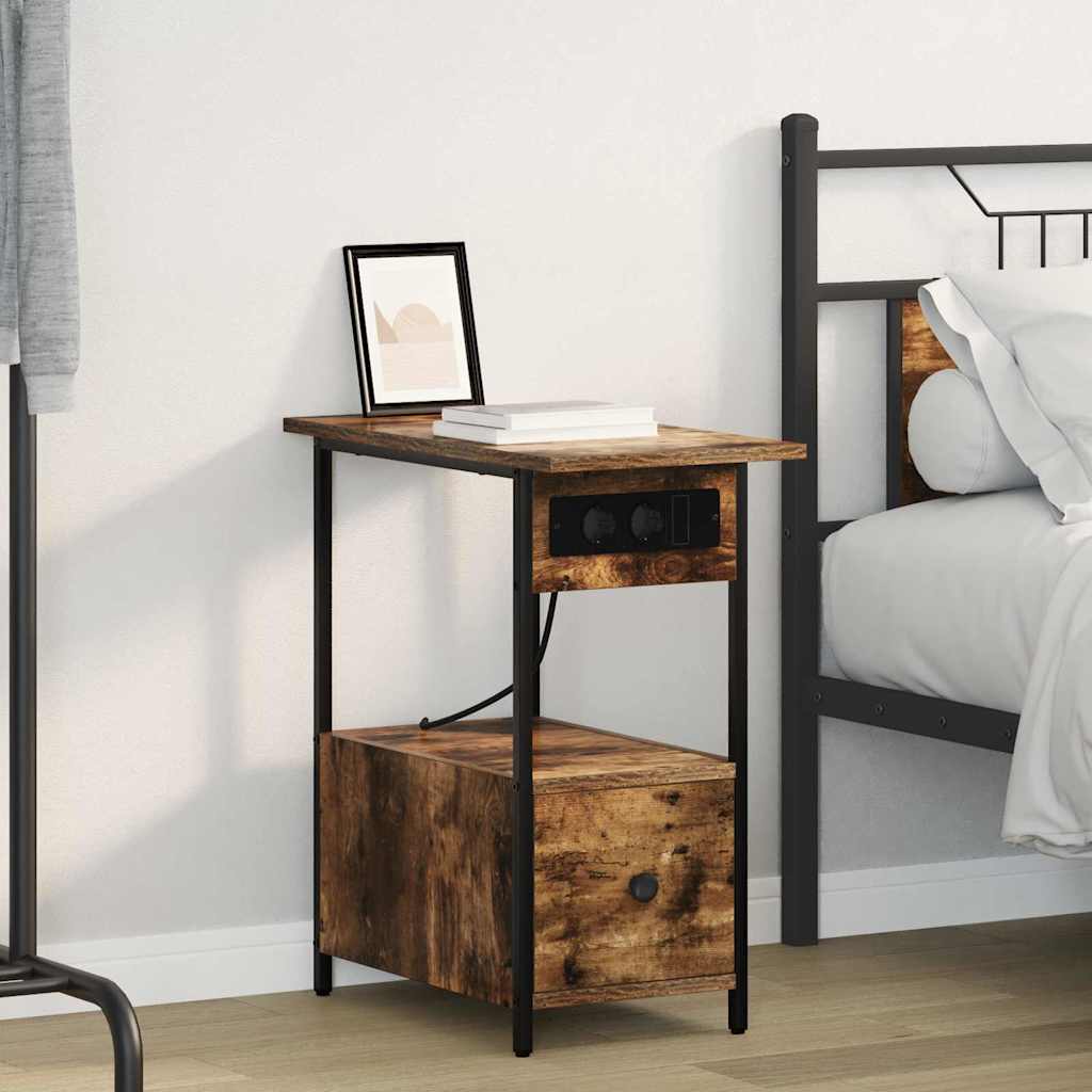 vidaXL Nachttisch Geräucherte Eiche 60 x 30 x 61 cm Holzwerkstoff