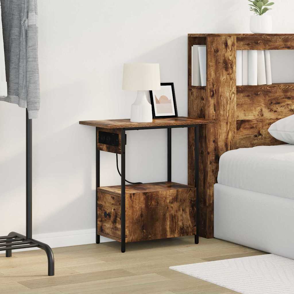 vidaXL Nachttisch Geräucherte Eiche 60 x 30 x 61 cm Holzwerkstoff