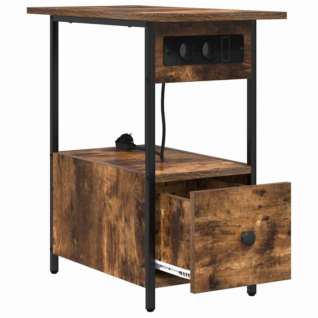 vidaXL Nachttisch Geräucherte Eiche 60 x 30 x 61 cm Holzwerkstoff
