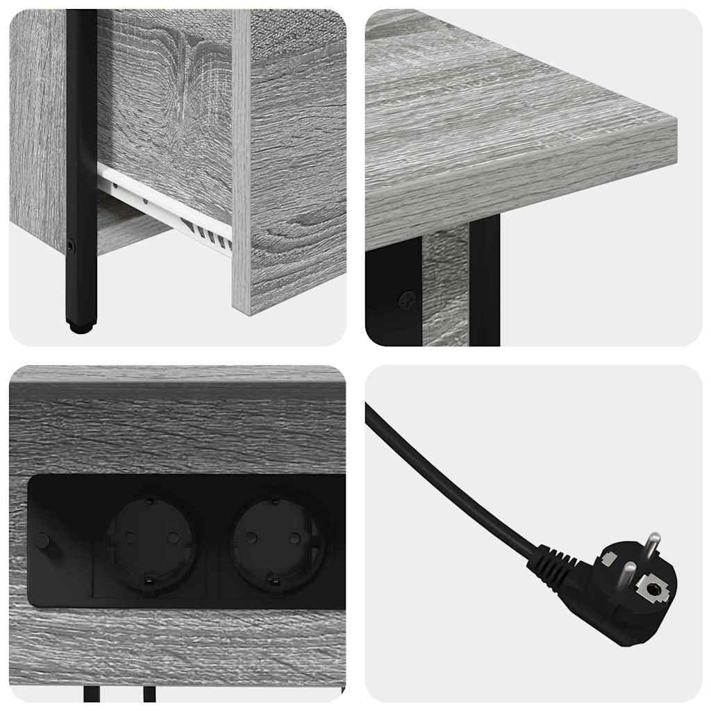 vidaXL Nachttisch Graues Sonoma 60 x 30 x 61 cm Holzwerkstoff