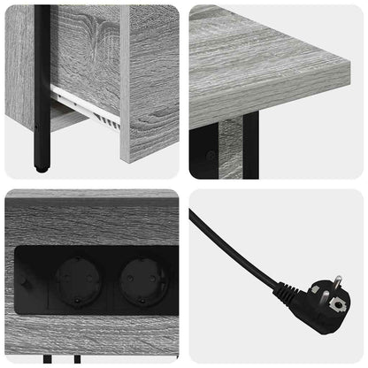 vidaXL Nachttisch Graues Sonoma 60 x 30 x 61 cm Holzwerkstoff