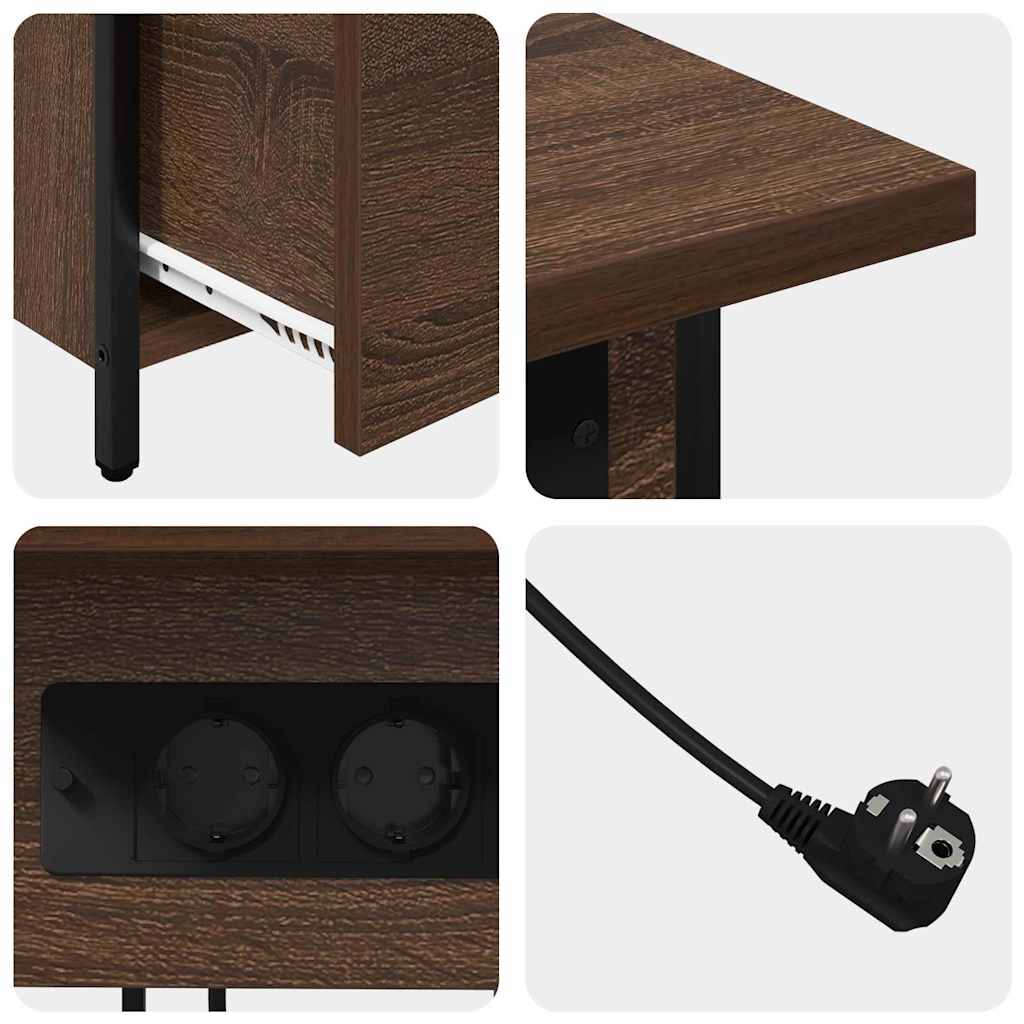 Nachttisch Braun Eichen-Optik 60 x 30 x 61 cm Holzwerkstoff