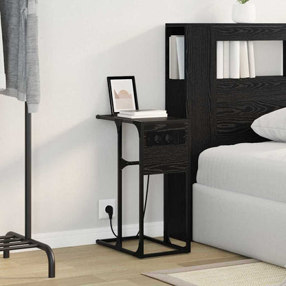Nachttisch Schwarz Eichen-Optik 41,5 x 26 x 60,5 cm