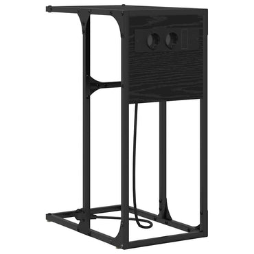 vidaXL Table de chevet Noir aspect chêne 41,5 x 26 x 60,5 cm