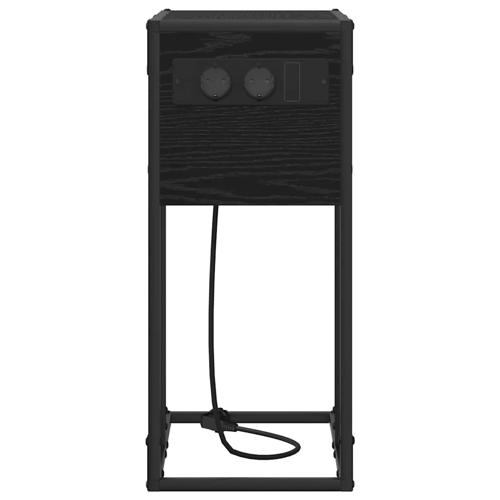 Nachttisch Schwarz Eichen-Optik 41,5 x 26 x 60,5 cm