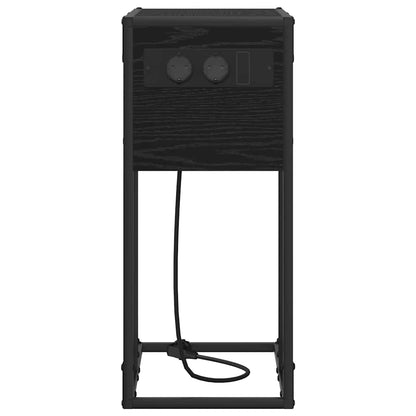 Nachttisch Schwarz Eichen-Optik 41,5 x 26 x 60,5 cm