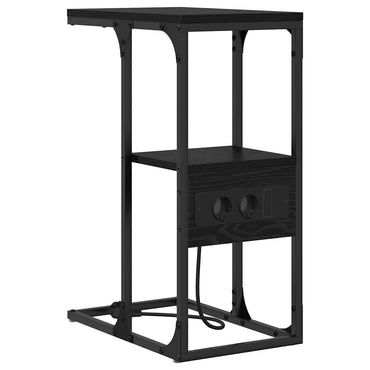 vidaXL Nachttisch Schwarz Eichen-Optik 41,5 x 26 x 60,5 cm