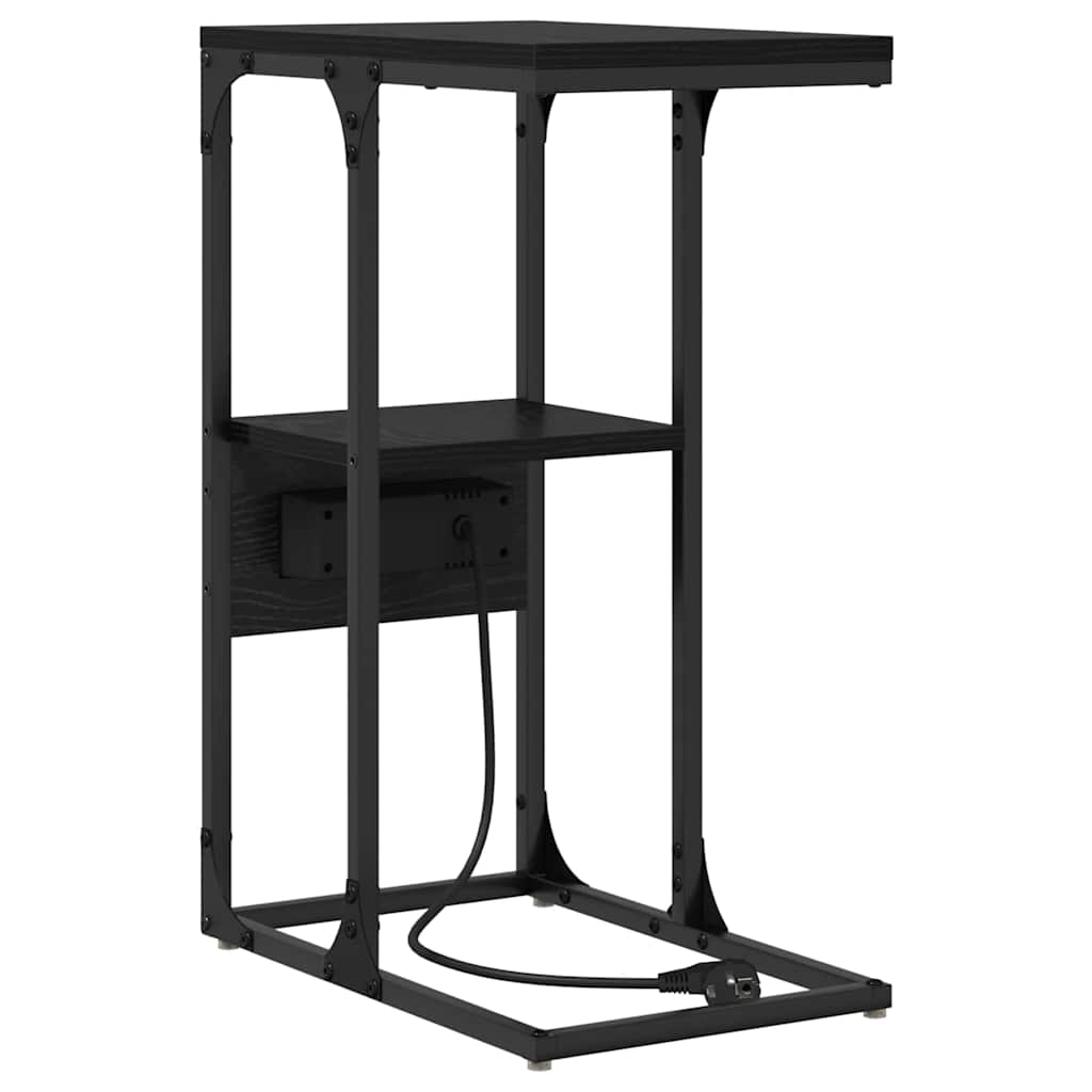 vidaXL Nachttisch Schwarz Eichen-Optik 41,5 x 26 x 60,5 cm