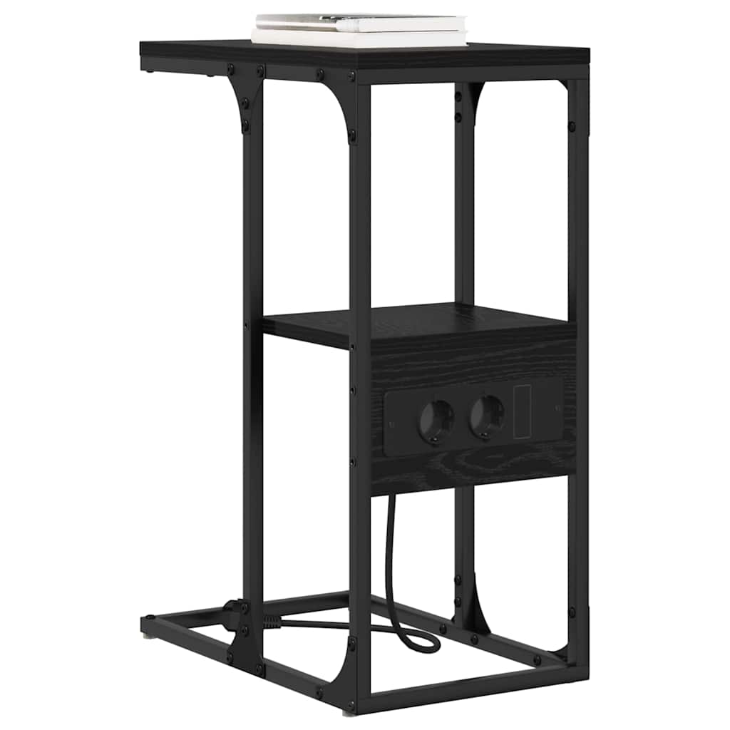 vidaXL Nachttisch Schwarz Eichen-Optik 41,5 x 26 x 60,5 cm