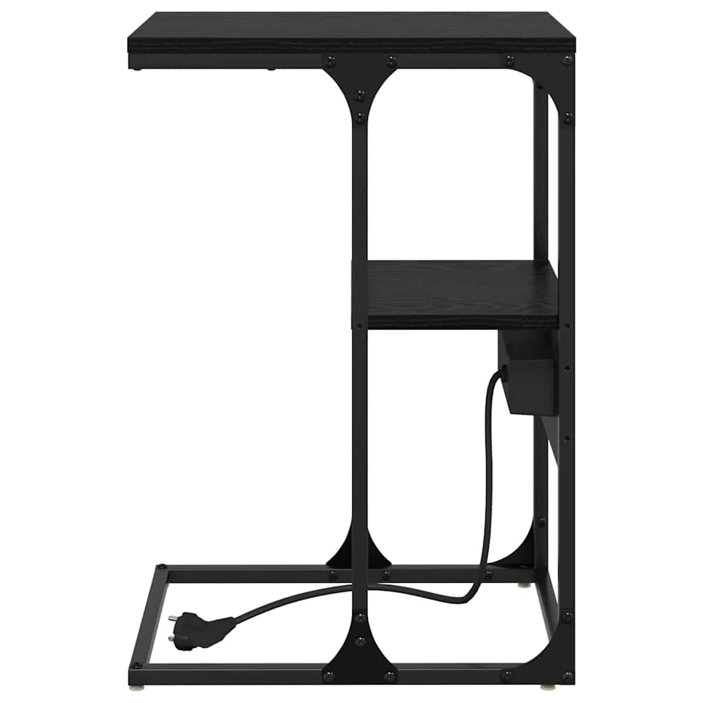 vidaXL Nachttisch Schwarz Eichen-Optik 41,5 x 26 x 60,5 cm
