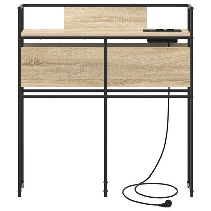 Stauraum-Kopfteil mit Regal Sonoma-Eiche 75 cm Holzwerkstoff