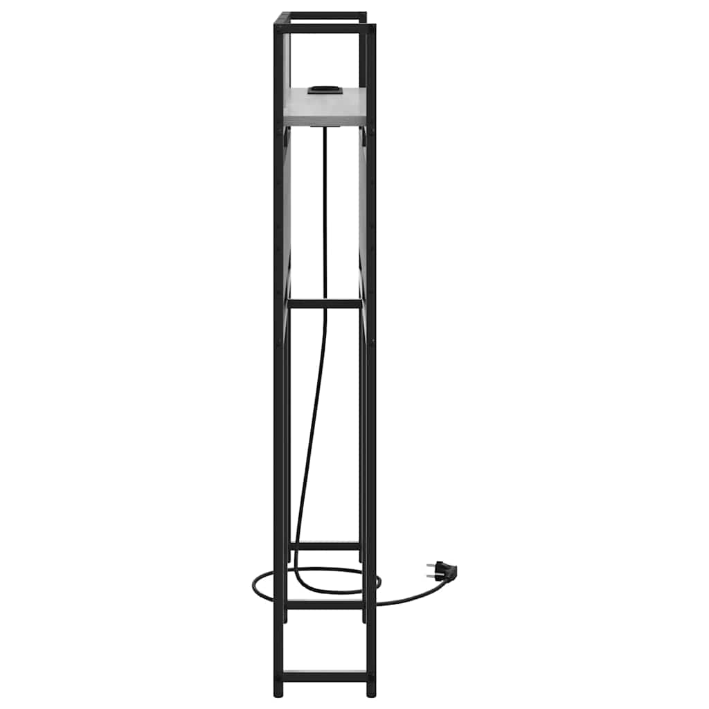 Stauraum-Kopfteil mit Regal Grau Sonoma 75 cm Holzwerkstoff