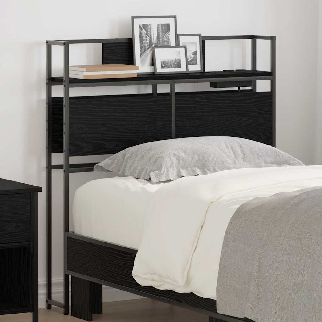 vidaXL Stauraum-Kopfteil Schwarz Eichen-Optik 80 cm Holzwerkstoff