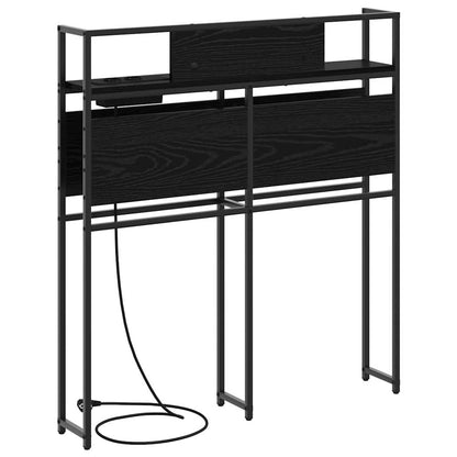 vidaXL Stauraum-Kopfteil Schwarz Eichen-Optik 80 cm Holzwerkstoff