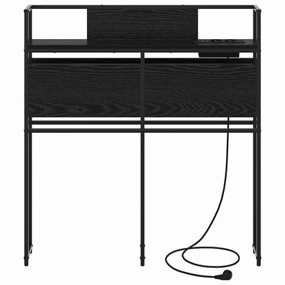 vidaXL Stauraum-Kopfteil Schwarz Eichen-Optik 80 cm Holzwerkstoff