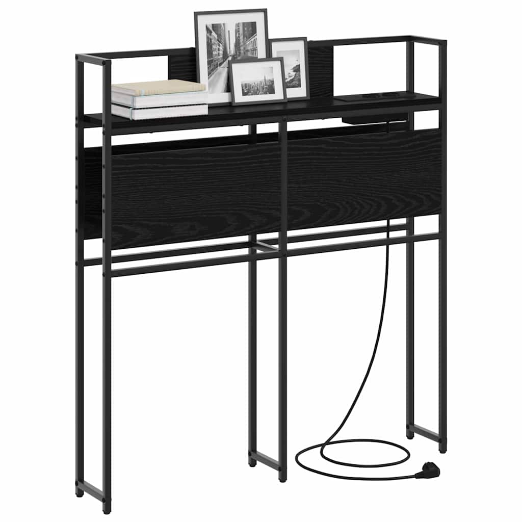 vidaXL Stauraum-Kopfteil Schwarz Eichen-Optik 80 cm Holzwerkstoff