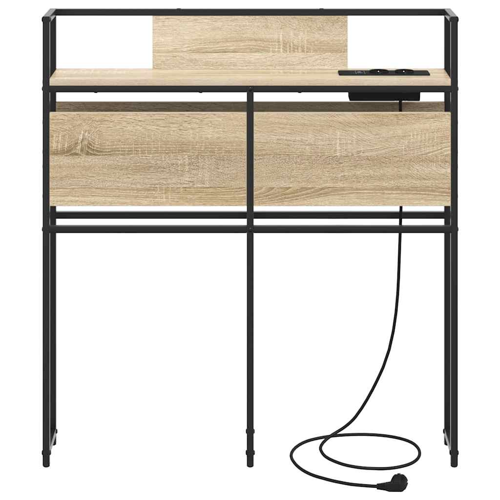 Stauraum-Kopfteil mit Regal Sonoma-Eiche 80 cm Holzwerkstoff