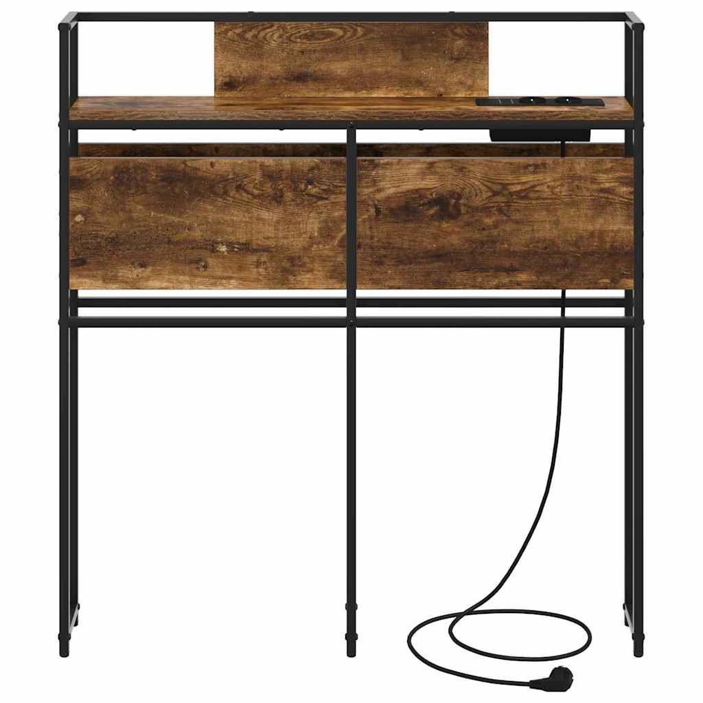vidaXL Stauraum-Kopfteil mit Regal Räuchereiche 80 cm Holzwerkstoff