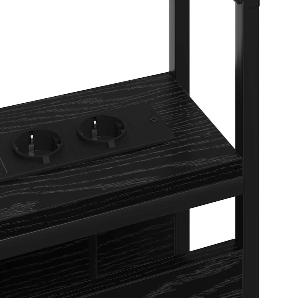 Stauraum-Kopfteil Schwarz Eichen-Optik 90 cm Holzwerkstoff