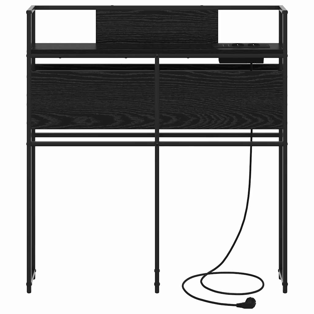 Stauraum-Kopfteil Schwarz Eichen-Optik 90 cm Holzwerkstoff