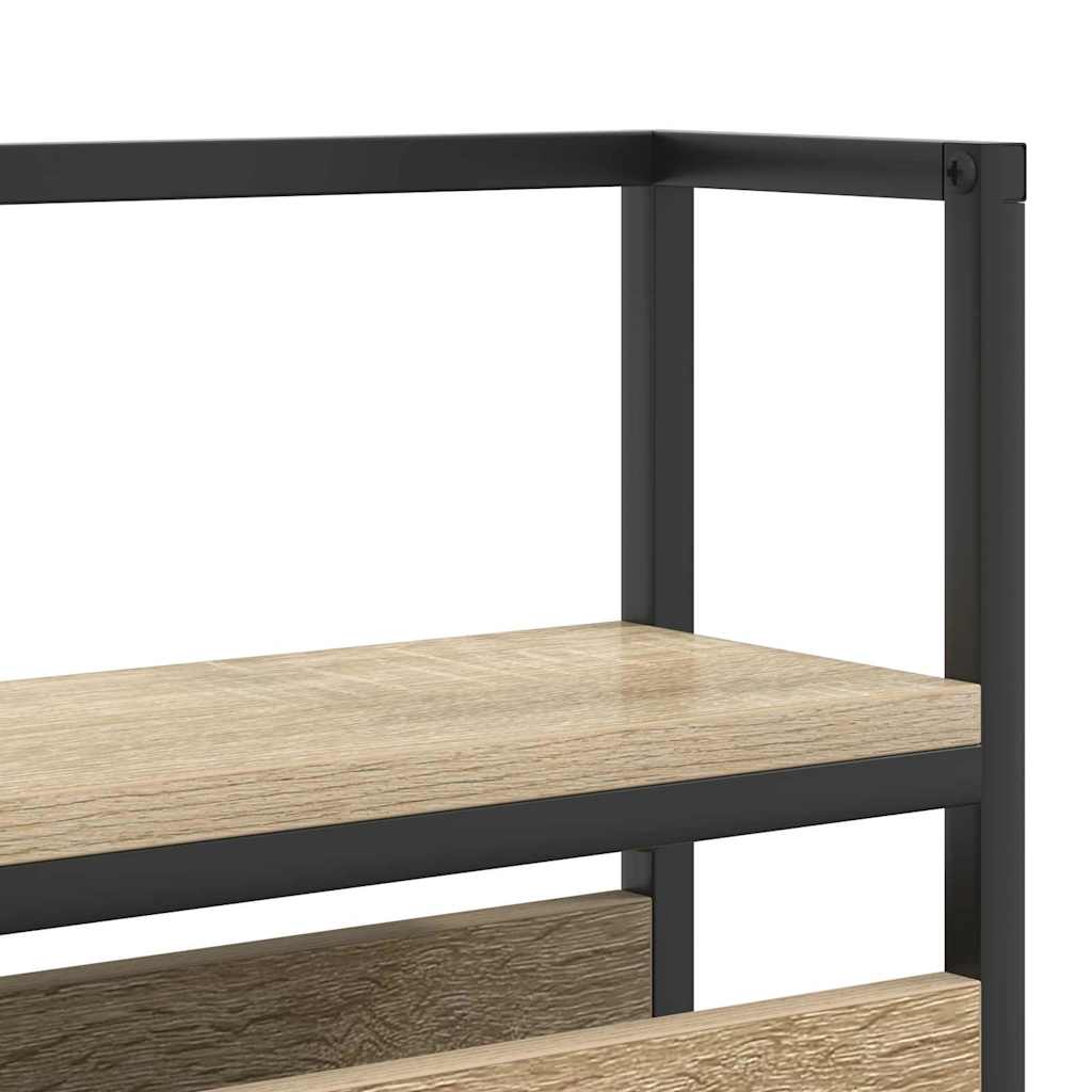 vidaXL Stauraum-Kopfteil mit Regal Sonoma-Eiche 90 cm Holzwerkstoff