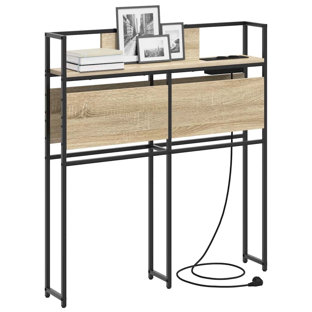 vidaXL Stauraum-Kopfteil mit Regal Sonoma-Eiche 90 cm Holzwerkstoff