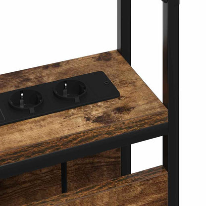 Stauraum-Kopfteil mit Regal Räuchereiche 90 cm Holzwerkstoff