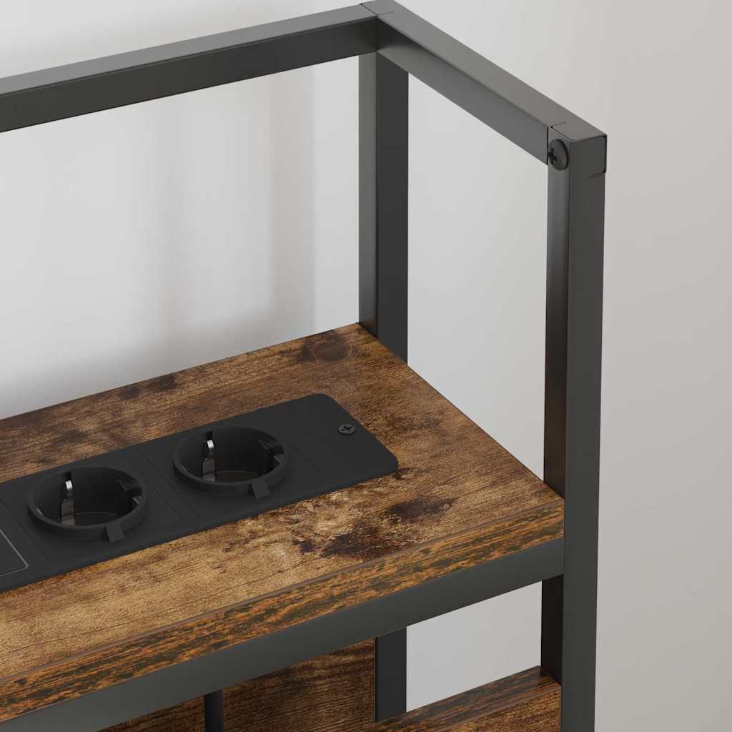 Stauraum-Kopfteil mit Regal Räuchereiche 90 cm Holzwerkstoff