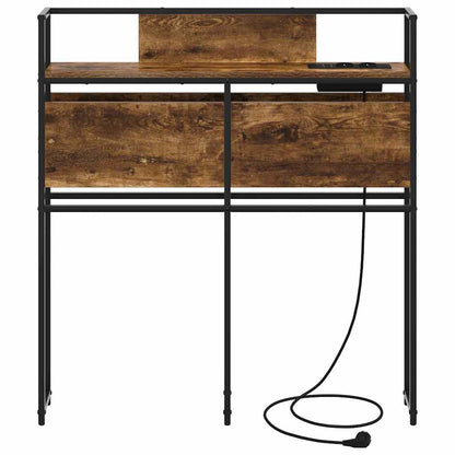 Stauraum-Kopfteil mit Regal Räuchereiche 90 cm Holzwerkstoff