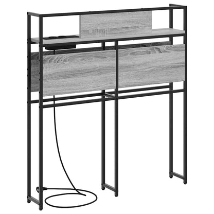 vidaXL Stauraum-Kopfteil mit Regal Grau Sonoma 90 cm Holzwerkstoff