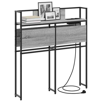 vidaXL Stauraum-Kopfteil mit Regal Grau Sonoma 90 cm Holzwerkstoff
