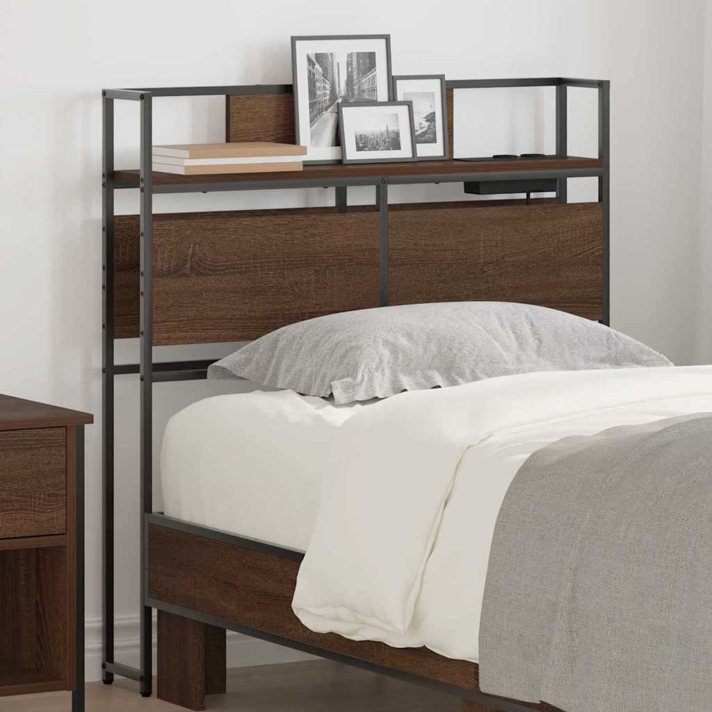 Stauraum-Kopfteil Braun Eichen-Optik 90 cm Holzwerkstoff