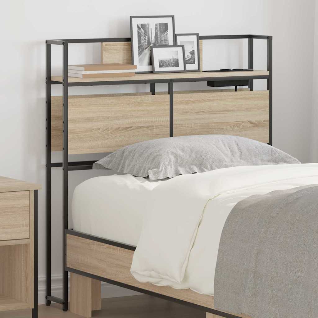 vidaXL Stauraum-Kopfteil mit Regal Sonoma-Eiche 100 cm Holzwerkstoff